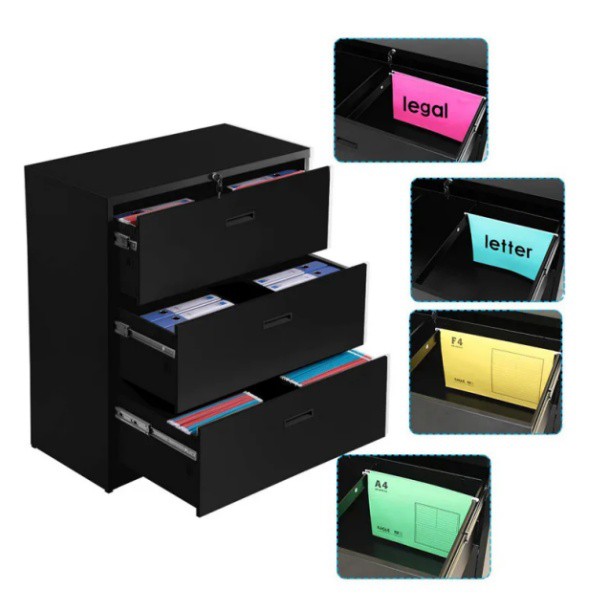 black metal office cabinet